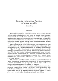 Bounded Holomorphic Functions of Several Variables