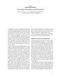 Community Classification and Nomenclature