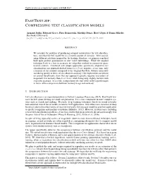 Fasttext.Zip: Compressing Text Classification Models