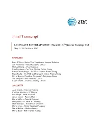 Final Transcript
