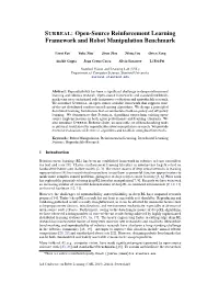 Open-Source Reinforcement Learning Framework and Robot Manipulation Benchmark