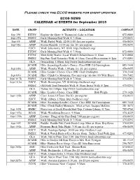 Please Check the ECOS Website for Event Updates