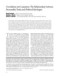 Correlation Not Causation: the Relationship Between Personality Traits and Political Ideologies