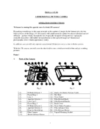 Holga 135-3D 3-Dimensional Picture Camera Operation