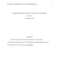 Learning Lucid Dreaming and Its Effect on Depression in Undergraduates