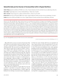 Natural Mortality and Size Structure of Introduced Blue Catfish in Virginia Tidal Rivers