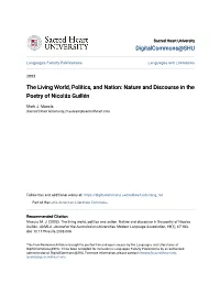 Nature and Discourse in the Poetry of Nicolás Guillén