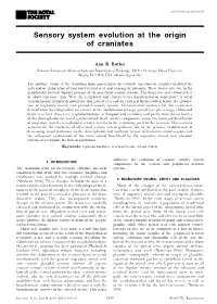 Sensory System Evolution at the Origin of Craniates