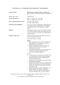Technical Cooperation Project Summary
