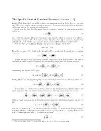The Specific Heat at Constant Pressure [Revision : 1.1]