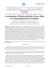Coordination of Wind and Hydro Power Plant by Using Optimization Technique