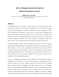 GA2: a Programming Environment for Abstract Generative Fine