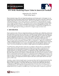 PFF WAR: Modeling Player Value in American Football