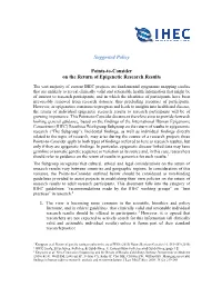 Suggested Policy Points-To-Consider on the Return of Epigenetic