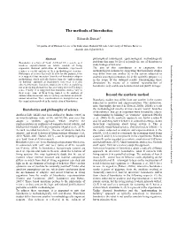 The Methods of Biorobotics