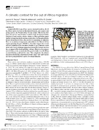 A Climatic Context for the Out-Of-Africa Migration