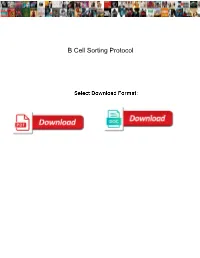 B Cell Sorting Protocol