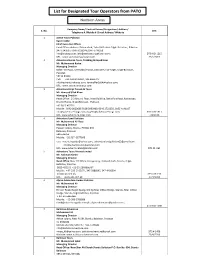 List for Designated Tour Operators from PATO