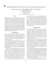 Maintaining Spatial Relations in an Incremental Diagrammatic Reasoner