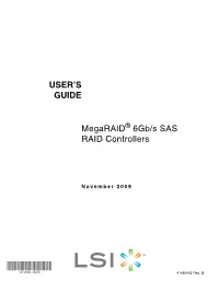 Megaraid 6Gb/S SAS RAID Controllers Users Guide