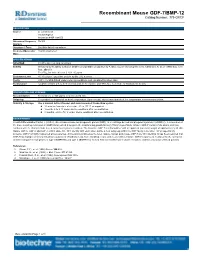 Recombinant Mouse GDF-7/BMP-12 Catalog Number: 779-G7/CF