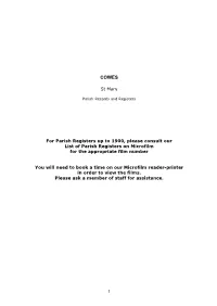 1 St Mary for Parish Registers up to 1900, Please Consult Our List Of