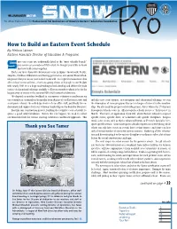 How to Build an Eastern Event Schedule by Melissa Skinner Eastern Associate Director of Education & Programs