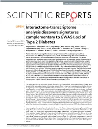 Interactome-Transcriptome Analysis Discovers Signatures