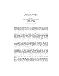 Interest, Class, and Identity Microfoundations for Asian Studies