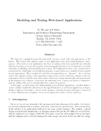 Modeling and Testing Web-Based Applications
