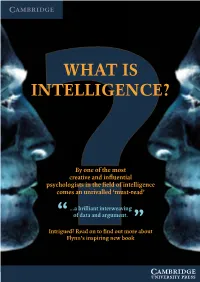 What Is Intelligence?