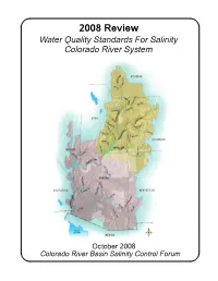 2008 Review Water Quality Standards for Salinity Colorado River System