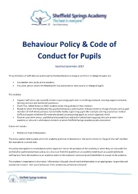 Behaviour Policy & Code of Conduct for Pupils