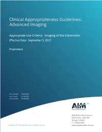 Clinical Appropriateness Guidelines: Advanced Imaging