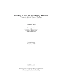 Economies of Scale and Self-Financing Rules with Noncompetetive Factor Markets