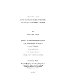 Power Sharing, Negotiated Settlements and the Logic