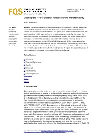 "The Field": Glocality, Relationality and Transformativity 1. Introduction