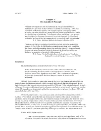 The Likelihood Principle