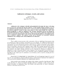 Audiometry Techniques, Circuits, and Systems