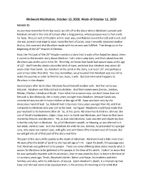 Midweek Meditation, October 13, 2020, Week of October 11, 2020