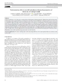 Pasteurization Effects on Yield and Physicochemical Parameters Of