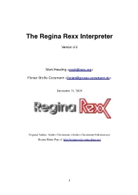 The Regina Rexx Interpreter