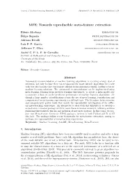 Towards Reproducible Meta-Feature Extraction