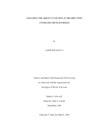 Exploring the Ability to Deceive in Children With