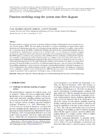 Function Modeling Using the System State Flow Diagram