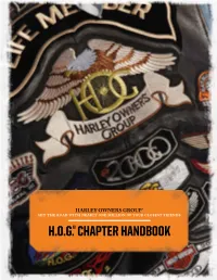 H.O.G.® CHAPTER HANDBOOK Table of Contents