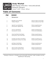 Table of Contents