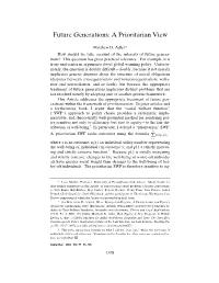 Future Generations: a Prioritarian View