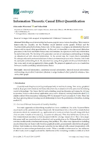Information Theoretic Causal Effect Quantification