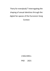 Interrogating the Shaping of Sexual Identities Through the Digital Fan Spaces of the Eurovision Song Contest